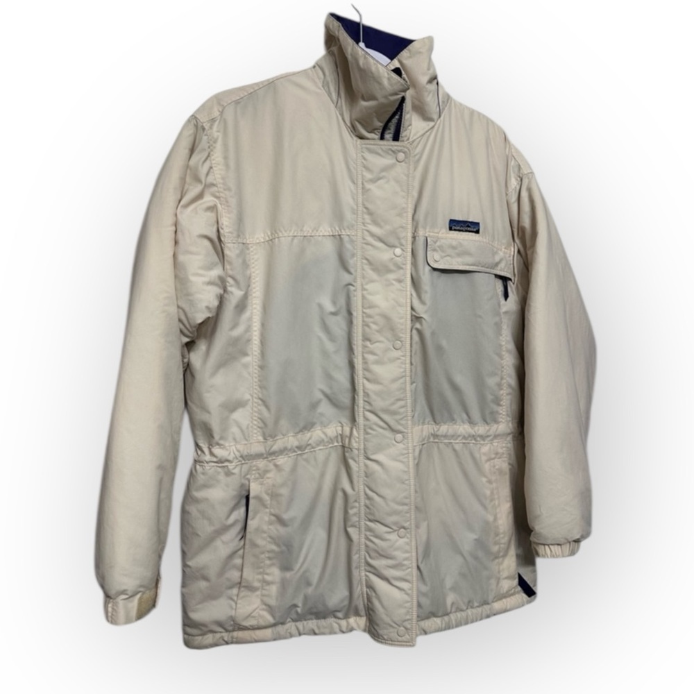 Patagonia Women's Full Zip Tri Color Jacket EJ1 Off White/Purple/Blue Size‎ 10